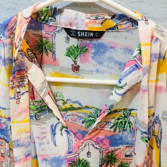 Shein tropical short sleeve top - Picture 2 of 6